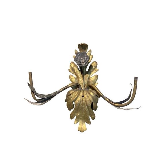 Antique Gold Gilded Metal Part of Scone Light I French Tole - Picture 1 of 7